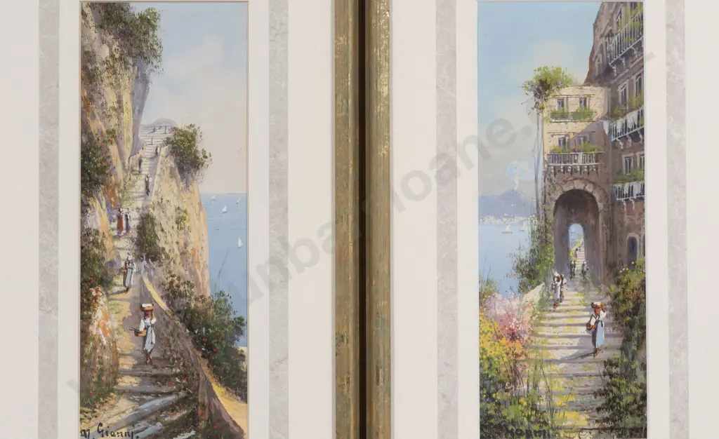 Maria Gianni (1873-1956) A Pair Of Views In The Bay Of Naples Image 1++