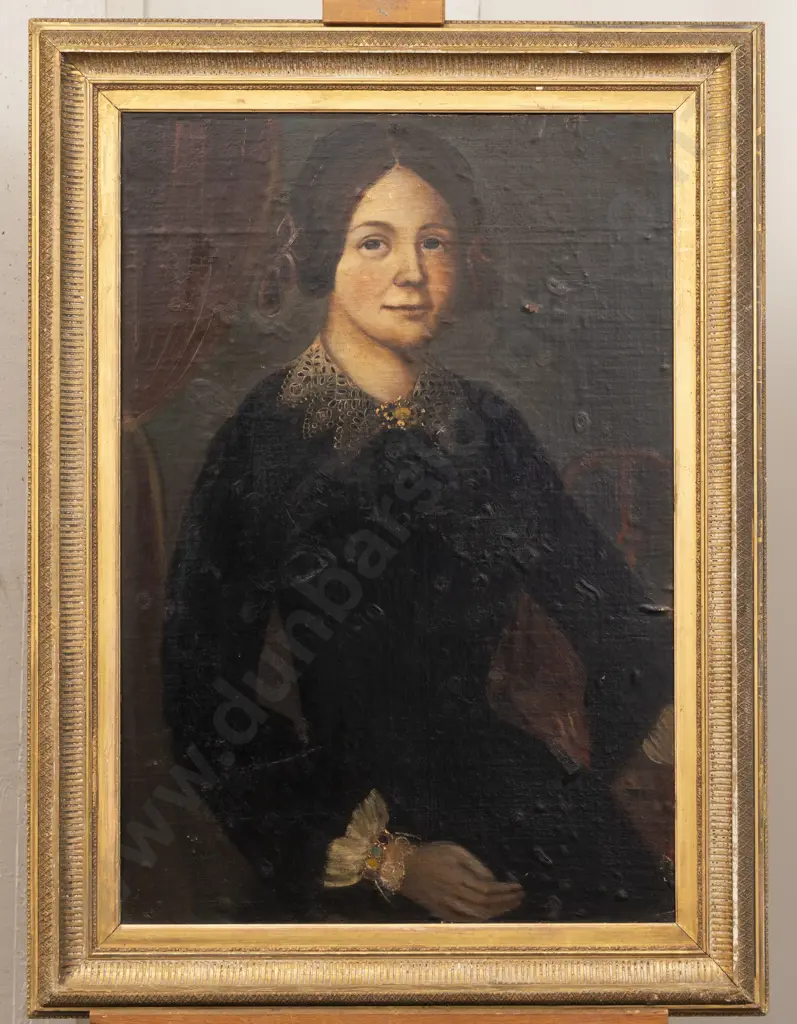 Victorian School - Half Length Portrait Of A Young Lady Image 1++