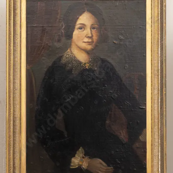 Victorian School - Half Length Portrait Of A Young Lady