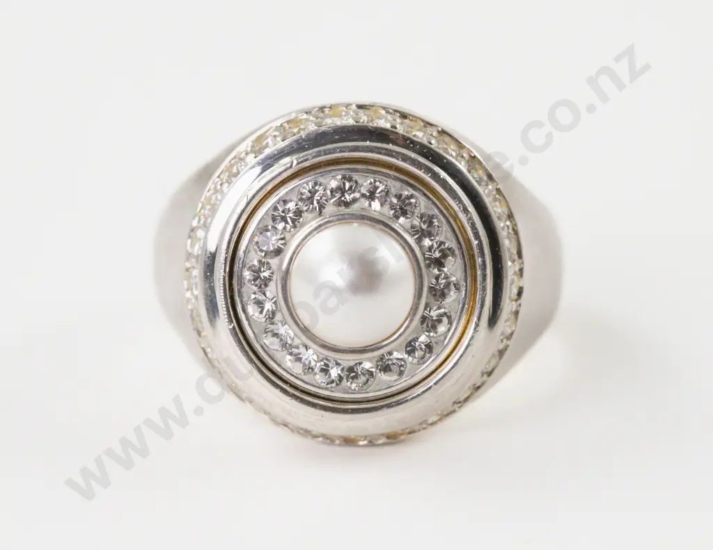 Kameleon S/S Cubic Zirconia and Imitation Pearl Dress Ring Image 1++