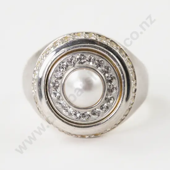 Kameleon S/S Cubic Zirconia and Imitation Pearl Dress Ring