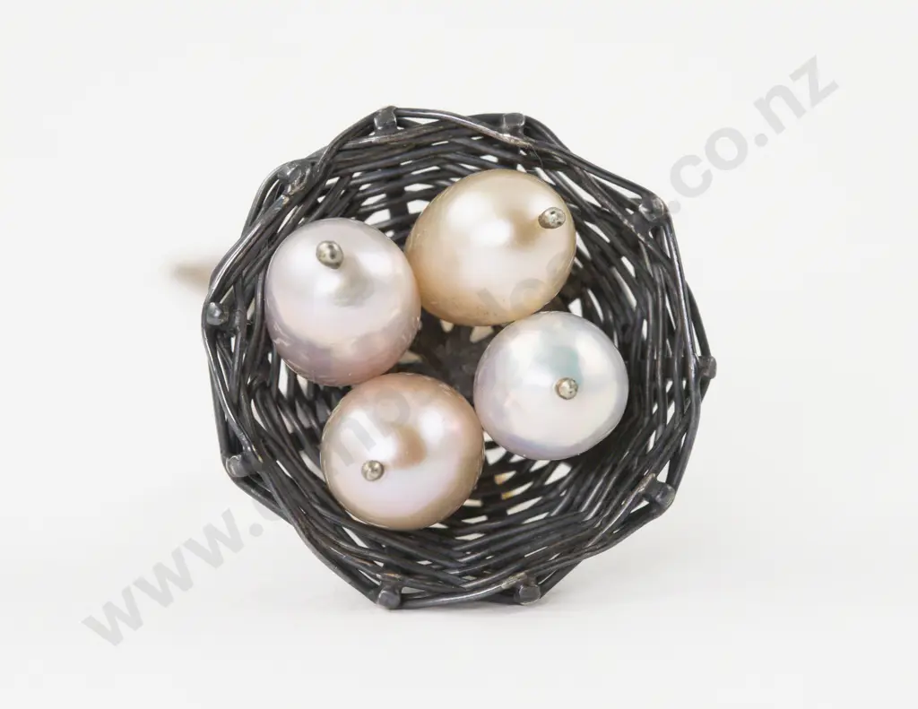 S/S Four Fresh Water Pearl Dress Ring Image 1++