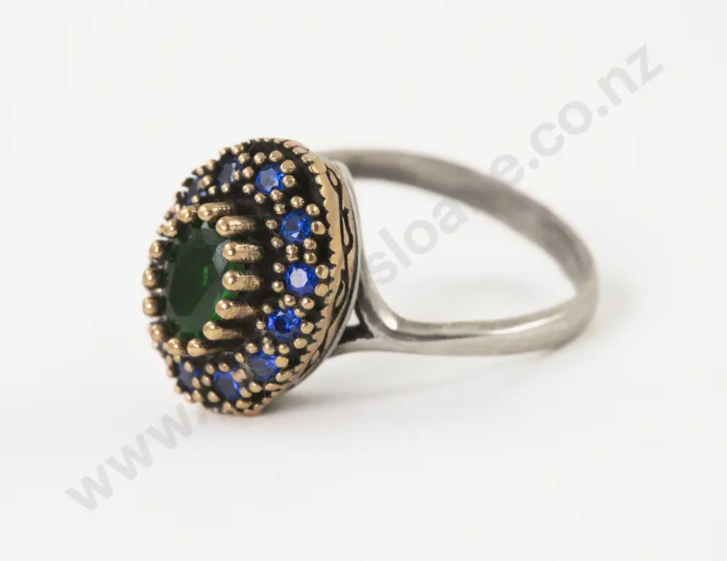 S/S Gem Set Cluster Ring Image 1++