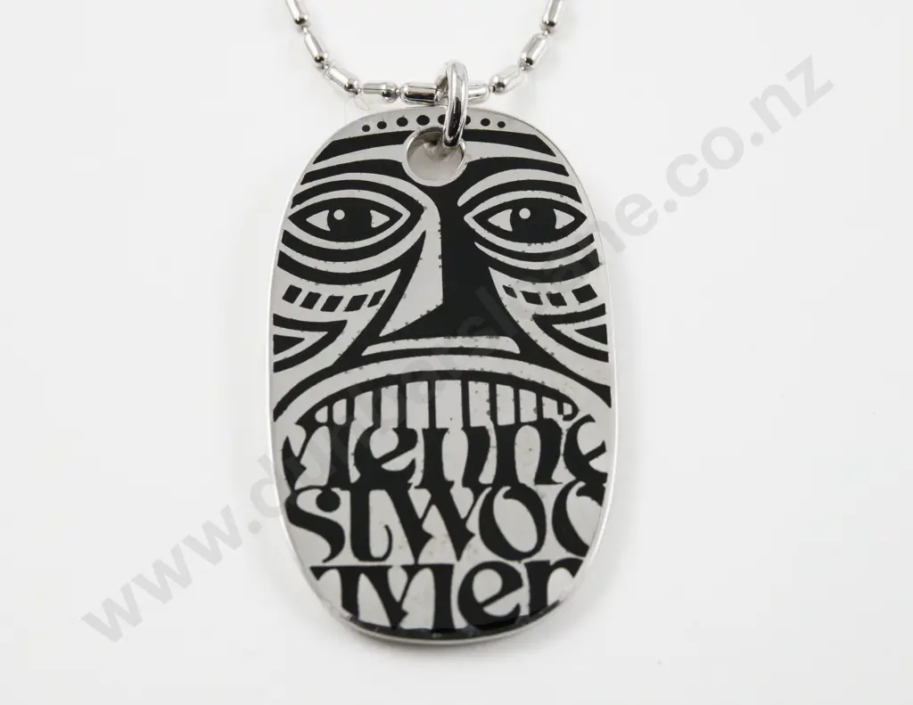 Vivienne Westwood Hawaii Exclusive Tiki Mask Dog Tag Pendant on Chain Image 1++