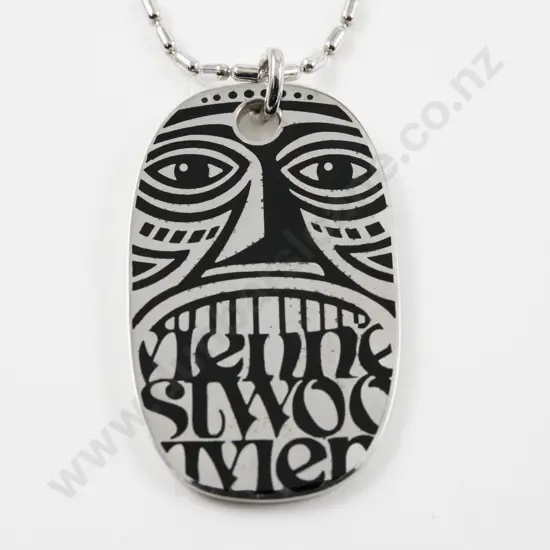 Vivienne Westwood Hawaii Exclusive Tiki Mask Dog Tag Pendant on Chain