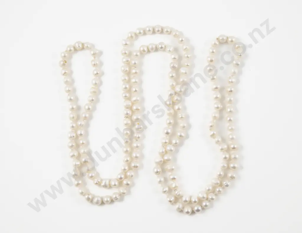 Single Strand Fresh Water Pearl Opera Length Necklace Image 1++