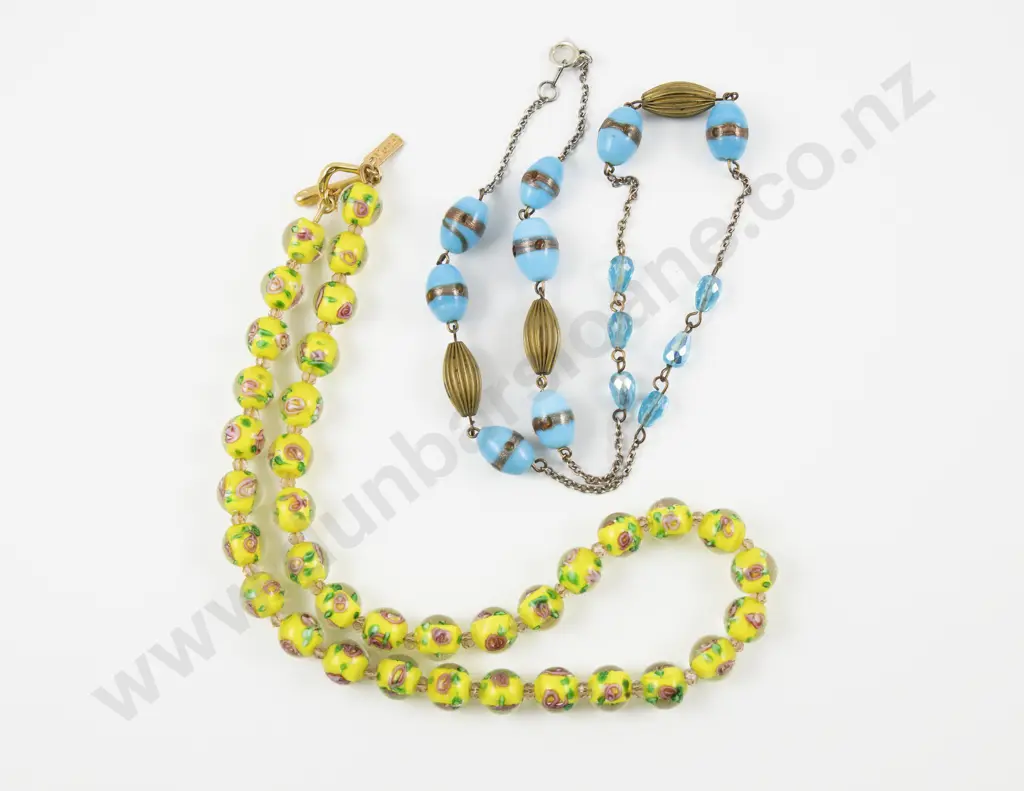 Monet Single Strand Venetian Glass Bead Necklace Image 1++