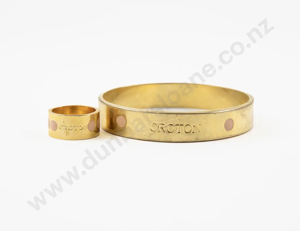 Oroton Gold Plated and Enamel Bangle with Matching Ring Image 1++