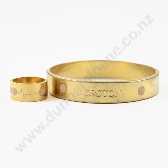 Oroton Gold Plated and Enamel Bangle with Matching Ring