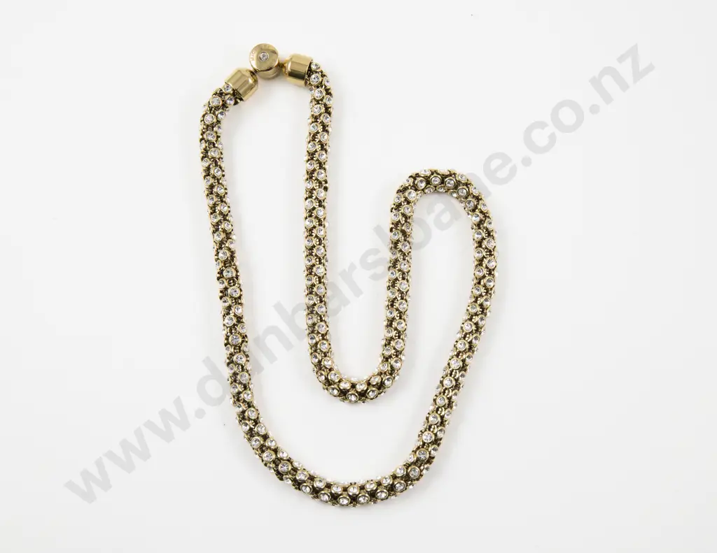Michael Kors Single Strand Gold Plated Diamante Necklace Image 1++