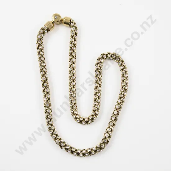 Michael Kors Single Strand Gold Plated Diamante Necklace