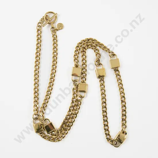 Michael Kors Gold Plated Interconnected Padlock Charm Necklace