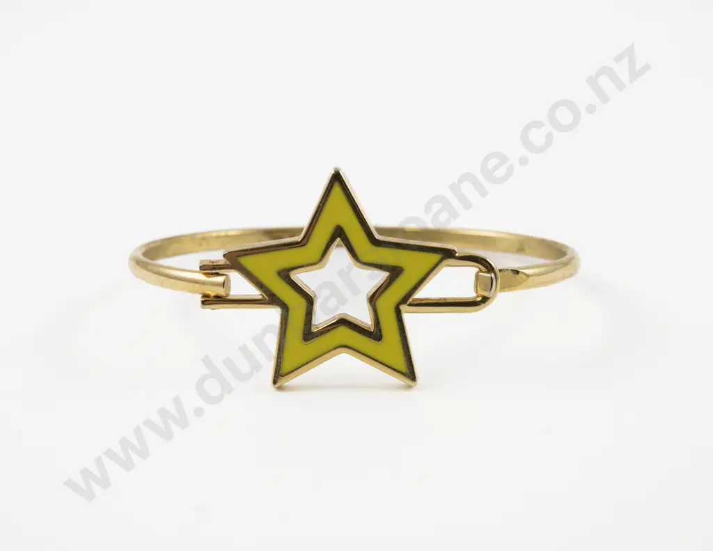 Karen Waler Gold Plated and Enamel Star Bangle Image 1++