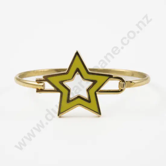 Karen Waler Gold Plated and Enamel Star Bangle