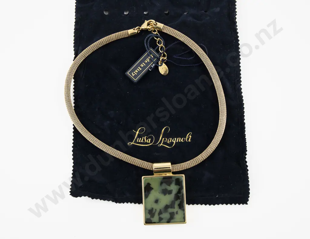 Luisa Spagnoli Gold Plated Murano Glass Pendant on Neck Chain Image 1++