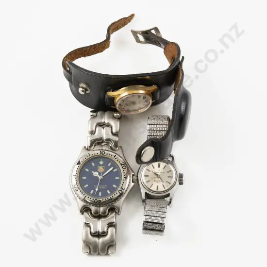 Faux Tag Heuer Sel Wrist Watch and Two Others
