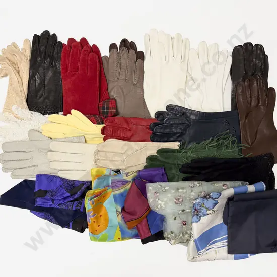 Collection of Vintage Ladies Gloves and Scarfs