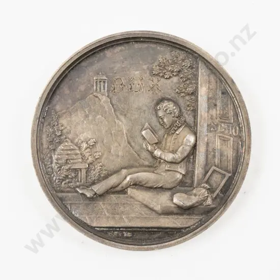 NZ Silver M Sandstein 'Normal School Fred Mills 1880 Christchurch' Medallion