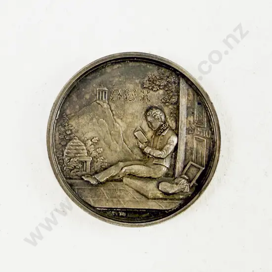 NZ Silver M Sandstein 'Normal School Fred Mills 1880 Christchurch' Medallion