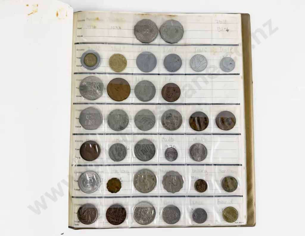 Coin Album of NZ and World Pocket Change Coinage (some silver content coins) Image 1++