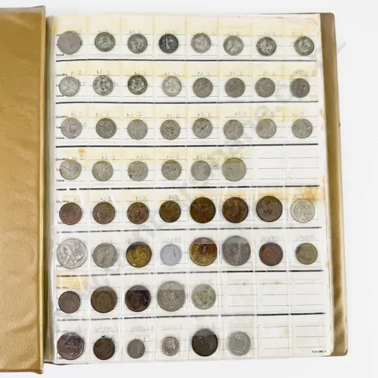 Coin Album of NZ and World Pocket Change Coinage (some silver content coins)