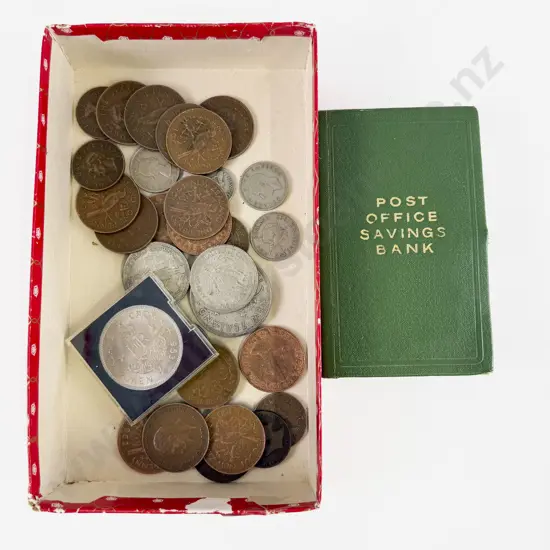 NZ 1953 Crown 1949 Crown 1933 Half Crown 1940 Half Crown x2 and Small Qty Coinage