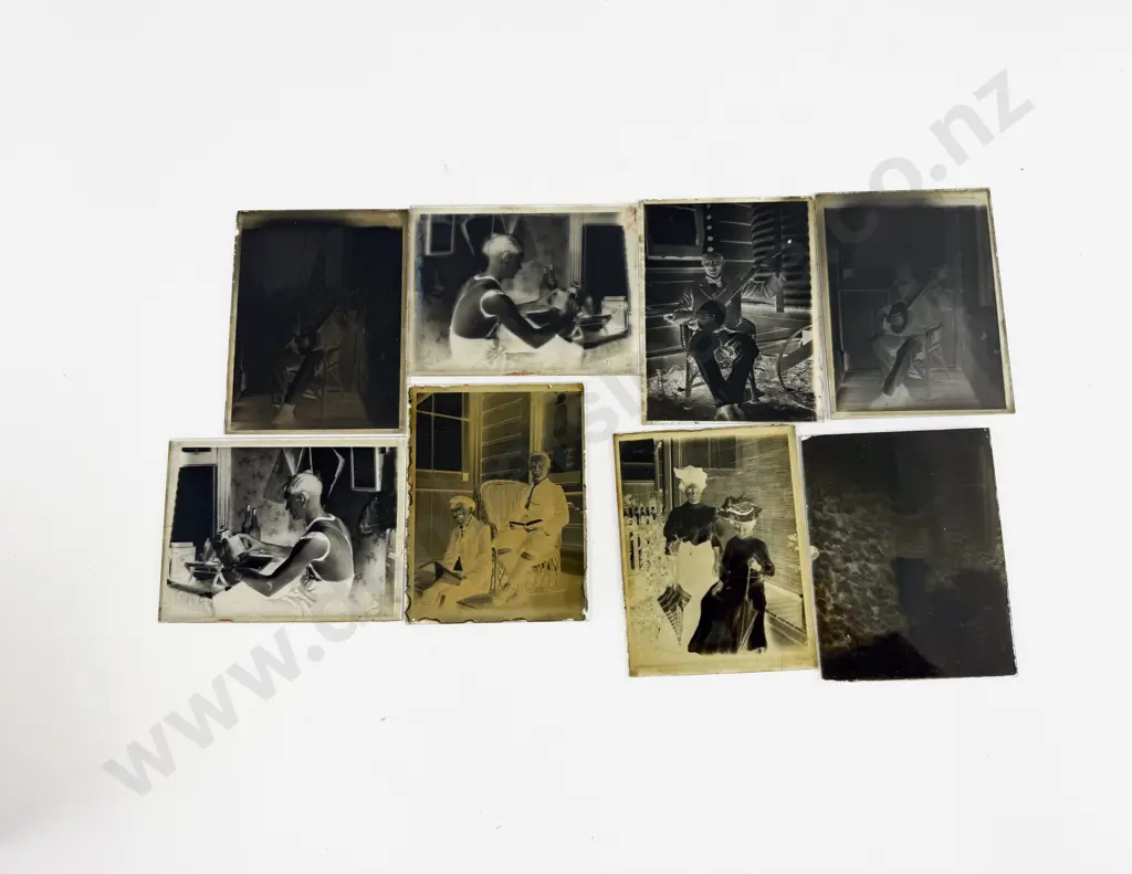 Collection C1906 Family Negative Glass Slides titles including Wellington Bays (7 boxes) Image 1++