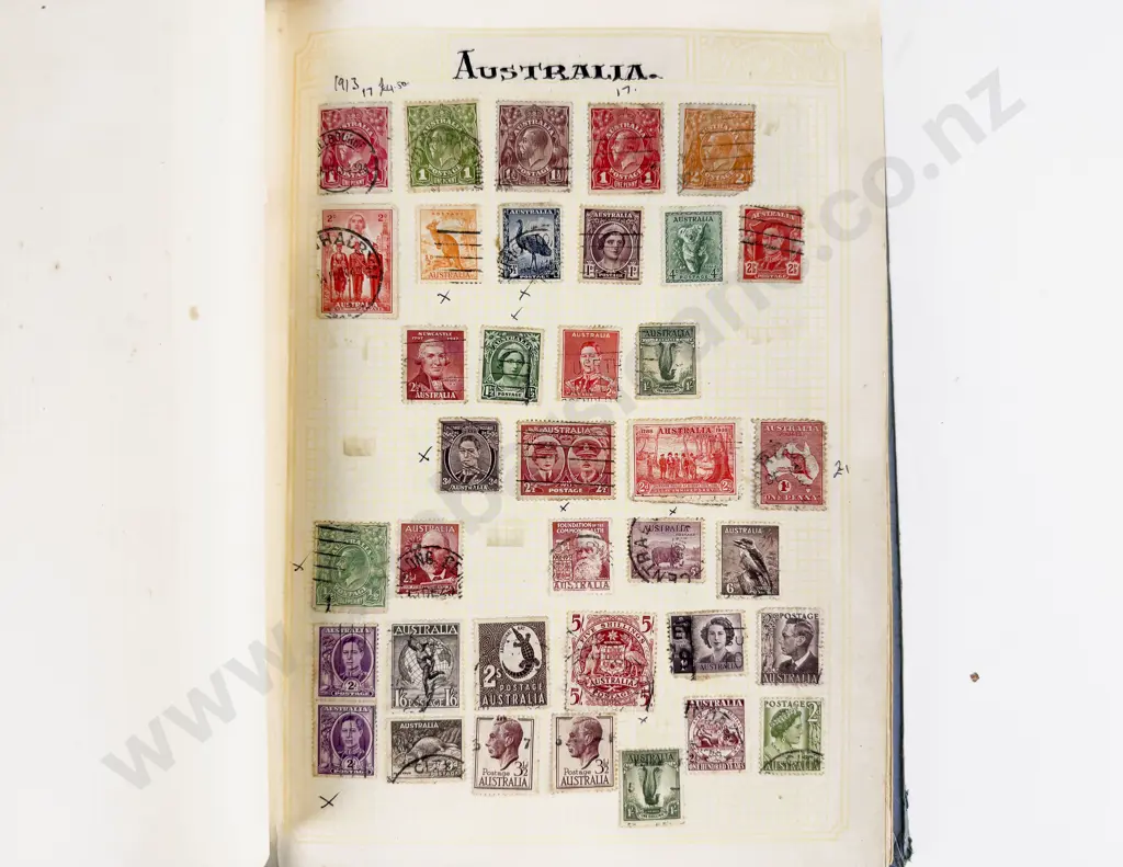 Two Vintage World Stamp Albums with NZ and Australia Image 1++