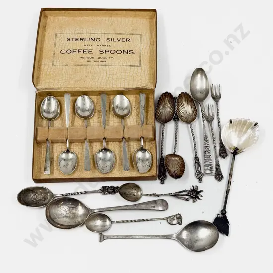 Cased Set of Six S/S Spoons & Assorted S/S & Other Teaspoons