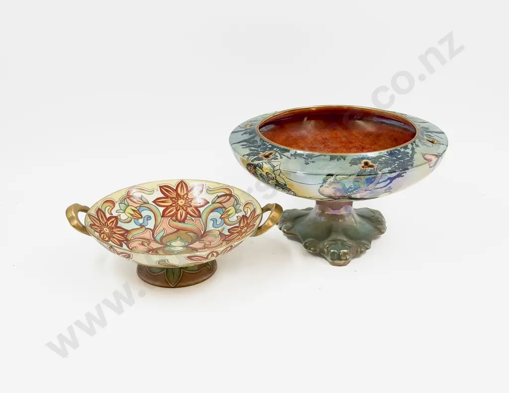 Grimwades Byzanta Ware Comport together with Handpainted Pedestal Dish Image 1++