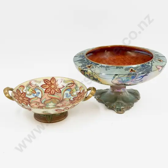 Grimwades Byzanta Ware Comport together with Handpainted Pedestal Dish