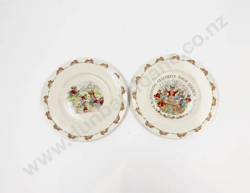 RD Bunnykins Golden Jubilee Celebration Plate & Other Bunnykins Plate Image 1++