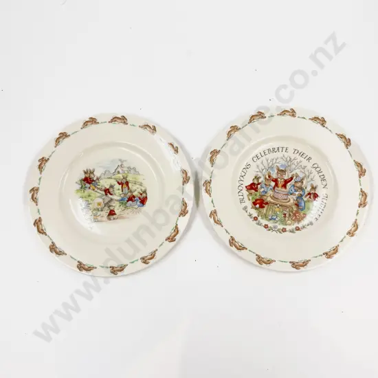 RD Bunnykins Golden Jubilee Celebration Plate & Other Bunnykins Plate