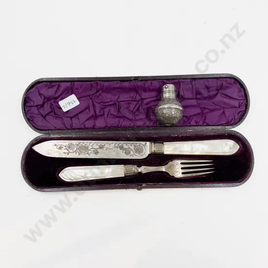 MOP Handled Knife & Fork Set together with Other
