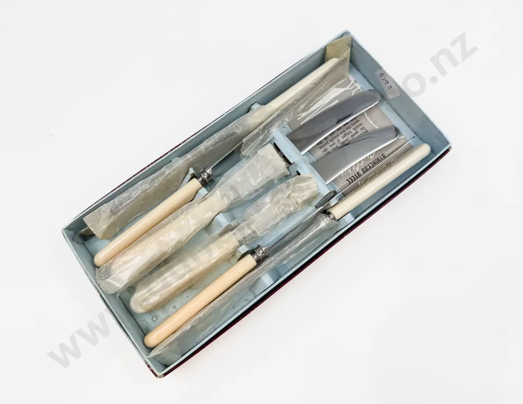 Boxed Set of Bone Handled Knives Image 1++