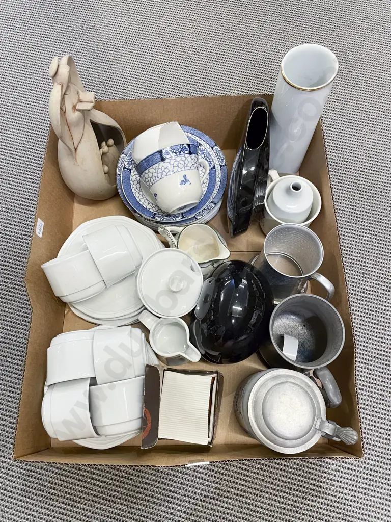 Box Qty of Assorted China together with Steins Image 1++