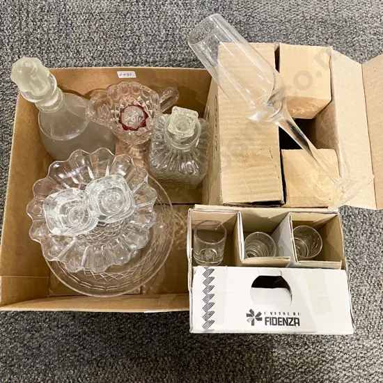 Box Qty of Assorted Glass Ware