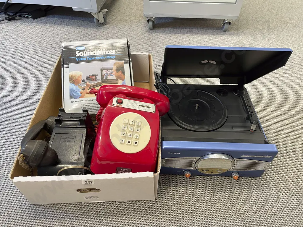 Box Qty of Assorted incl Vintage Electronics & Telephones Image 1++