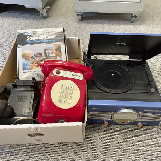 Box Qty of Assorted incl Vintage Electronics & Telephones