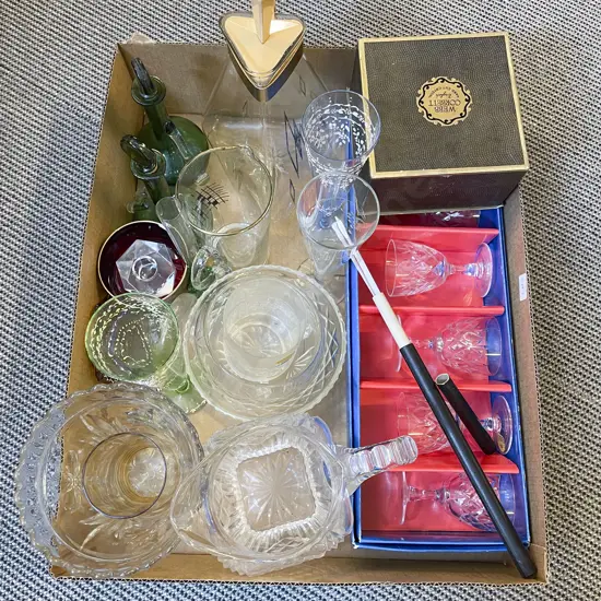 Box Qty of Assorted Glass Ware