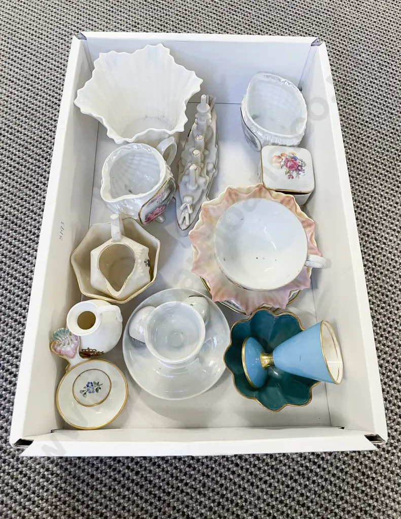 Box Qty of Assorted Crested China & Other China incl Belleek Image 1++