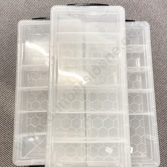 Three Plastic Compartment Containers