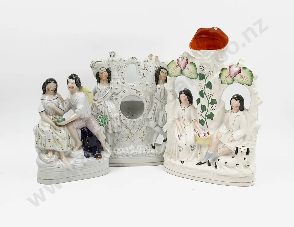 Three Vict Staffordshire Figure Groups Image 1++