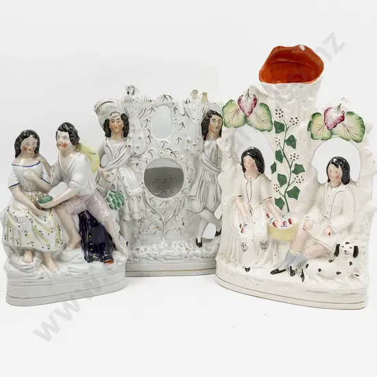 Three Vict Staffordshire Figure Groups