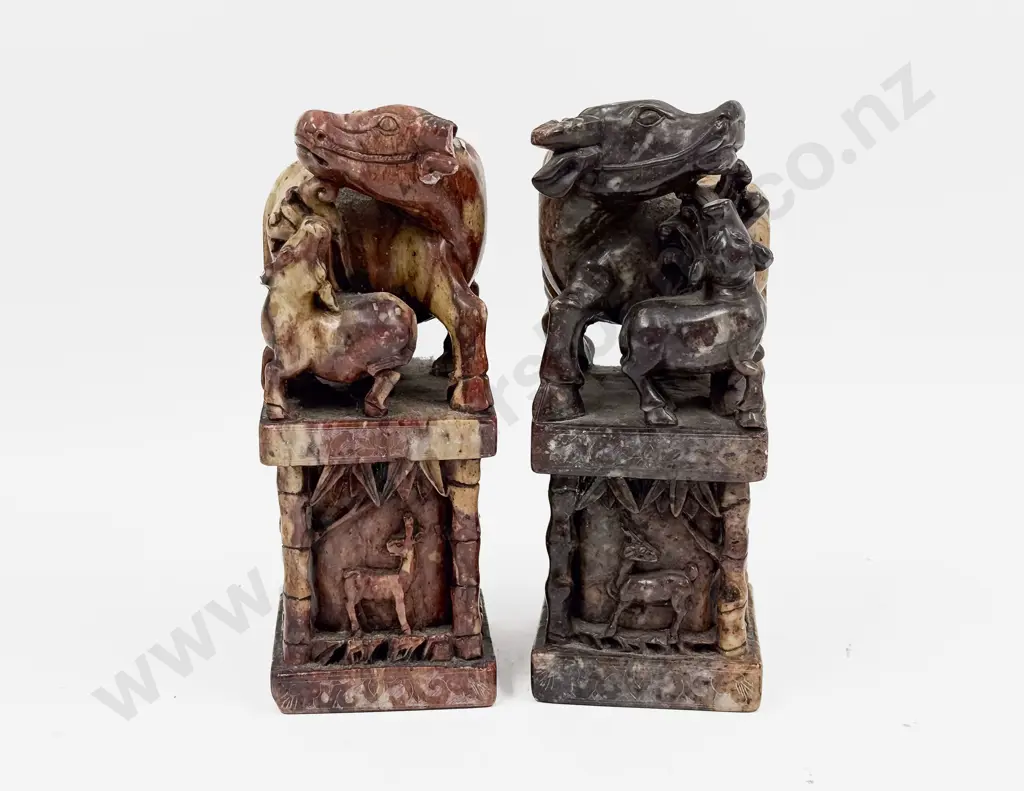 A Pair of Chinese Carved Soastone Seals Image 1++