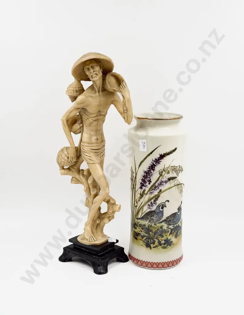 Japanese Vase together with Tall Resin Figure Image 1++