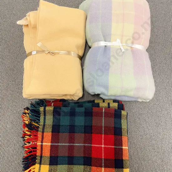Three Assorted Woollen Blankets