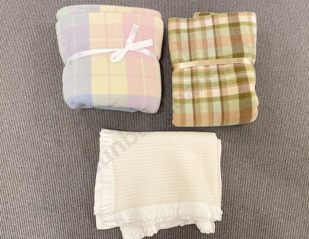 Three Assorted Woollen Blankets Image 1++