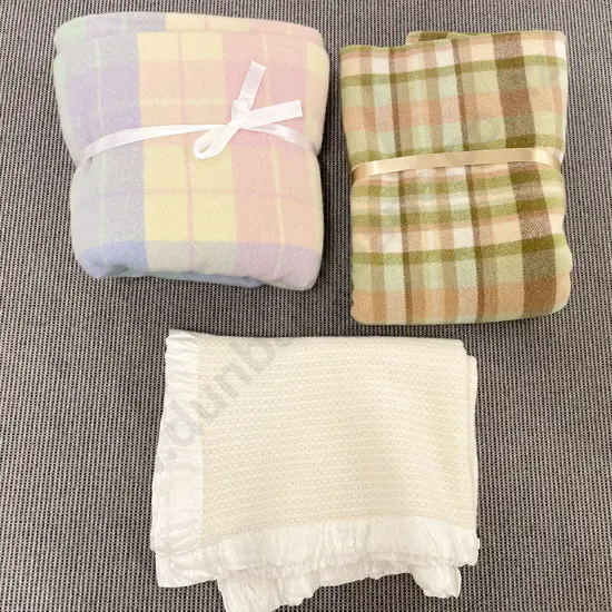 Three Assorted Woollen Blankets
