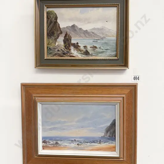 Two NZ Coastal Landscapes - Oil on Board